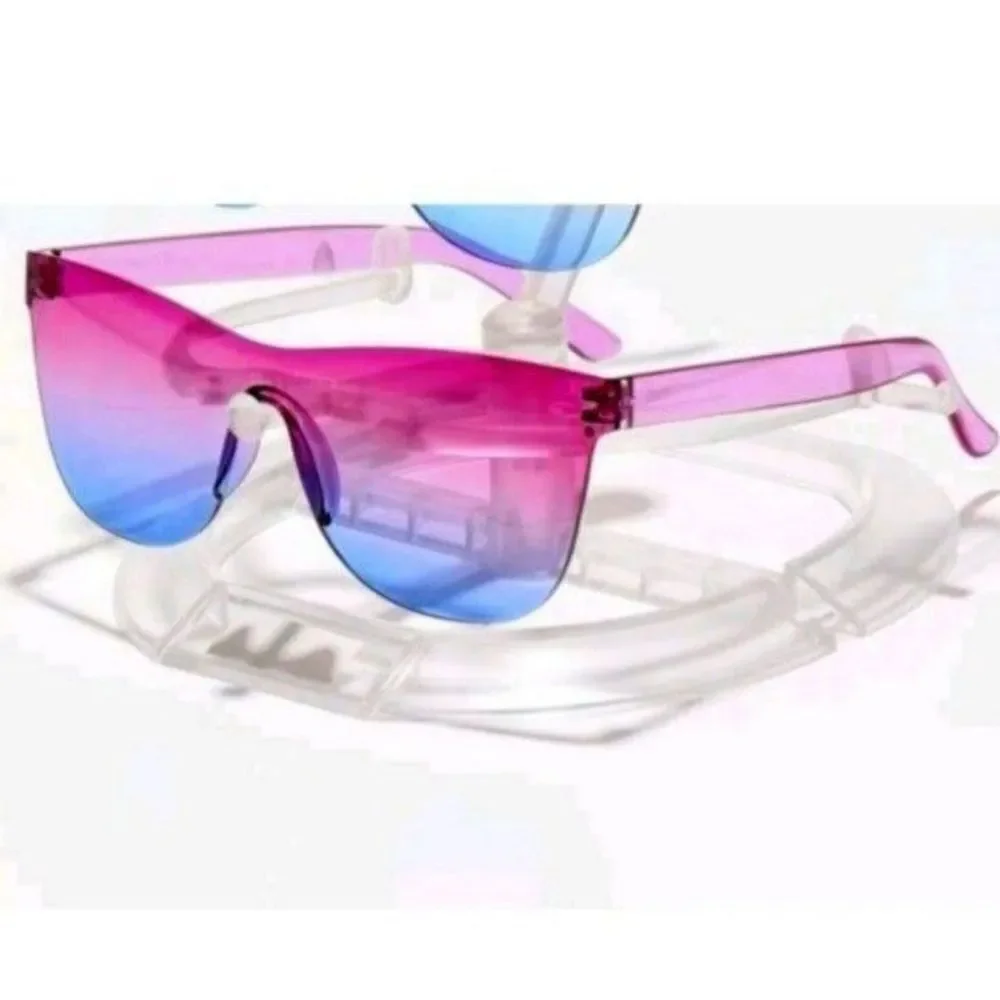 Ladies Retro rimless pink sunglasses